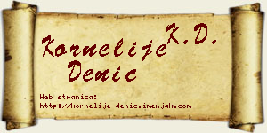 Kornelije Denić vizit kartica